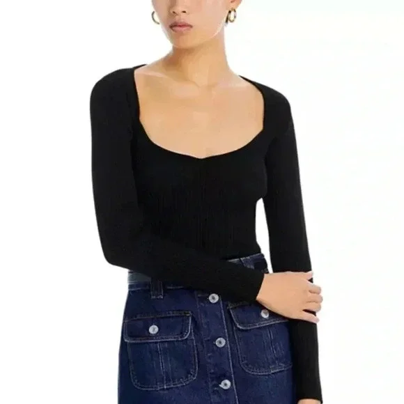 Aqua Ribbed Long Sleeve - Picture 2 of 7